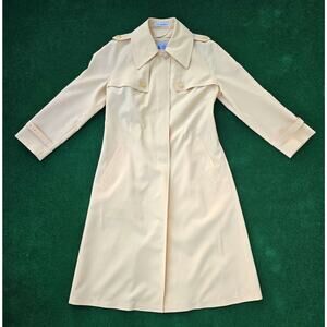 Vintage Misty Harbor Pale Yellow Any Weather Coat Women's 14 Made USA Polyester